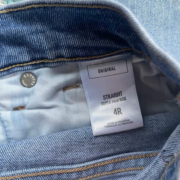 Express Original Straight Super High Rise Women's Jeans - Size 4R‎ - Picture 4 of 11